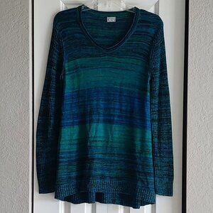 Keren Hart Green & Blue Long Sleeve Sweater Women's Size S